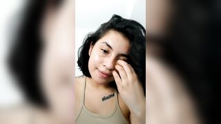 Short-haired brunette Latina teen MarieLima boobs flash webcam video 30112022 1257