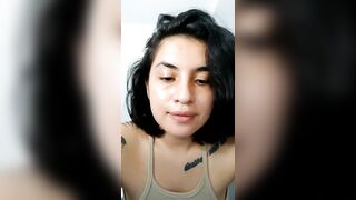 Short-haired brunette Latina teen MarieLima boobs flash webcam video 30112022 1257
