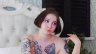 Short-haired tattooed brunette teen VeronicaKean recorded webcam video - yummy girl performs online 12122022 1048