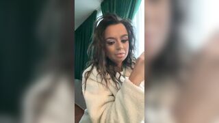 AliceKolt - tanned slutty brunette smokes in front of the cam