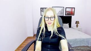 Belarus blonde flashes small tits on webcam